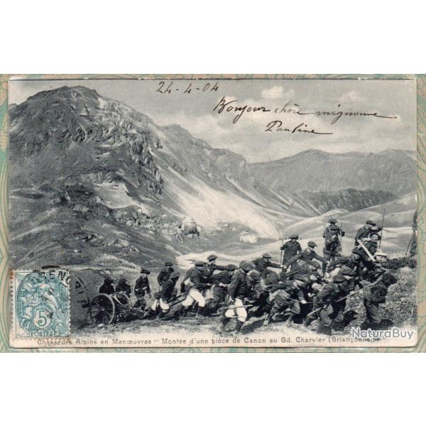 CPA - Chasseurs alpins - Mont�e d'une pi�ce de canon au Gd. Charvier - N�7422