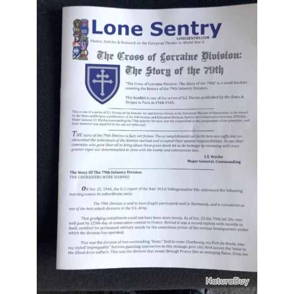 Revue sur l'histoire de la 79Th division (Lorraine" US en France (D RD)