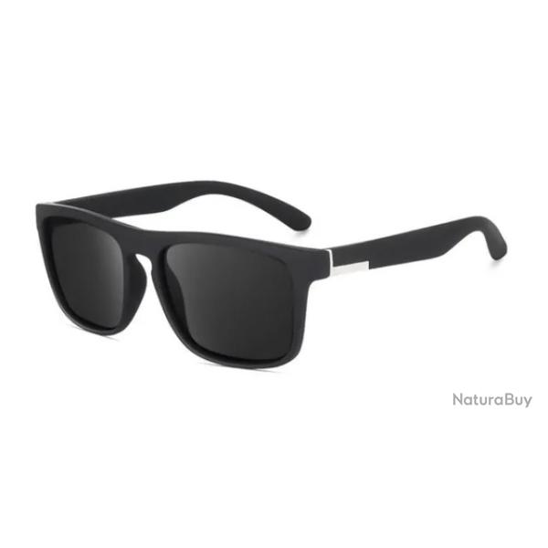 Lunettes de Soleil Pilote Polaris�es UV400 cadre m�tallique l�ger unisexe Noir