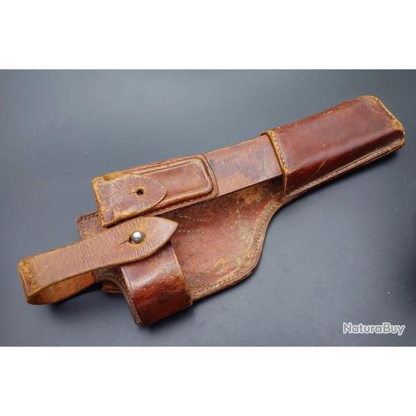 ETUI EN CUIR POUR CROSSE PISTOLET MAUSER C96 - ALLEMAGNE PREMIERE GUERRE MONDIALE Bon 1ere GM Allema