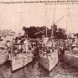 Carte Postale Ancienne - Les Contre-Tourpilleurs de l'Escadre du Nord  dans le Bassin -N&deg;7758