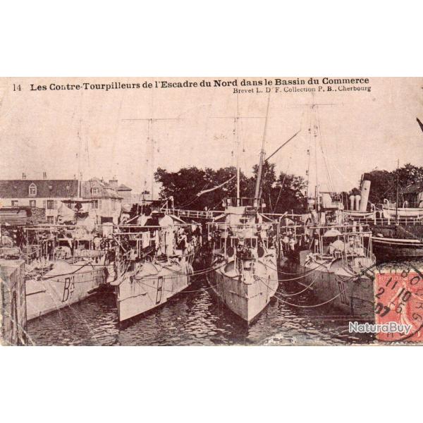 Carte Postale Ancienne - Les Contre-Tourpilleurs de l'Escadre du Nord  dans le Bassin -N�7758