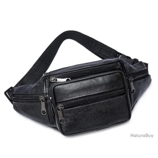 Sac Banane Unisexe Noir 30x10x15 cm Id�al pour Voyage, Sport, et Activit�s Ext�rieures