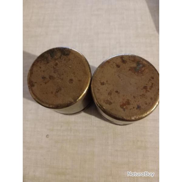 2 BOITES VIDE EN LAITON AMORCES ANCIENNE
