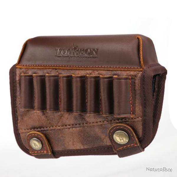 Cartouchi�re pour crosse en cuir haute qualit� avec 8 emplacements pour munitions