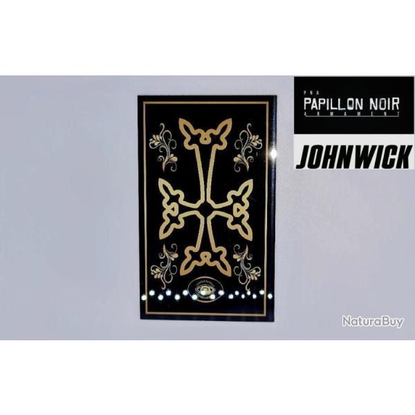 FIN R�DUC EXCLUSIVIT� PNA PAPILLON NOIR ARMAMENT CARTE PASS OEIL JOHN WICK EN PVC & PUCE M�TALIQUE