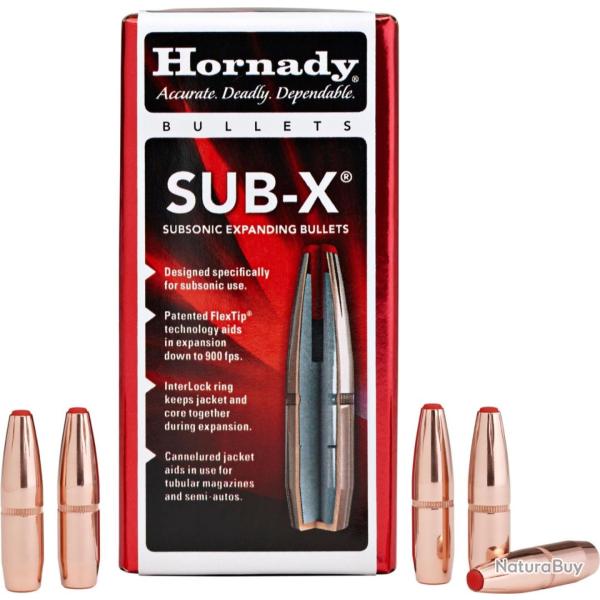 HORNADY OGIVES SUB-X� CALIBRE 7.62X39MM 255gr - 16.5g x100