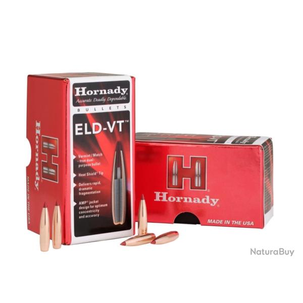 HORNADY OGIVES ELD-VT(TM) CALIBRE .22 62gr - 4g x100