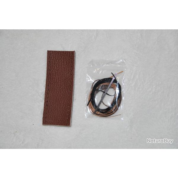 prot�ge levier sous garde en cuir - mod�le large - marron fonc�