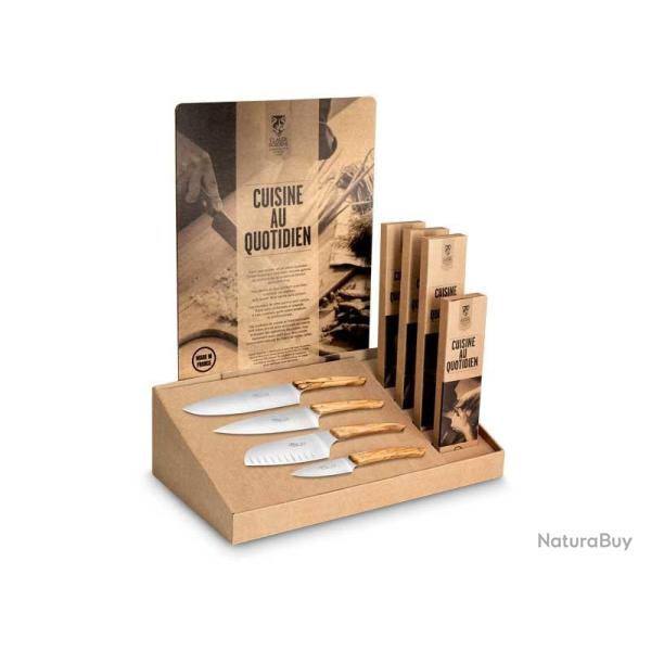 BEL2302 PRESENTOIR (vide) POUR 4 COUTEAU CUISINE DU QUOTIDIEN LE THIERS CLAUDE DOZORME NEUF
