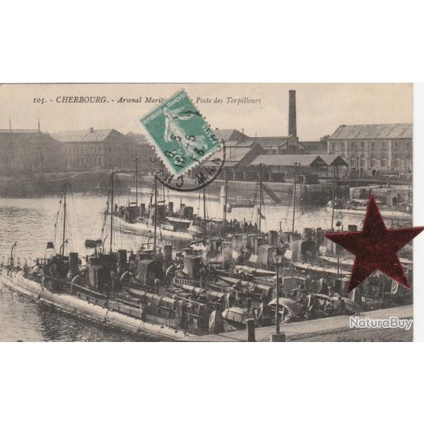 CPA -  CHERBOURG MANCHE ARSENAL MARITIME LE POSTE DES TORPILLEURS  - N�313