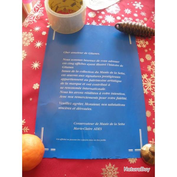 affiche publicitaire publicit� cigarettes GITANES vintage 30 x 21 cm