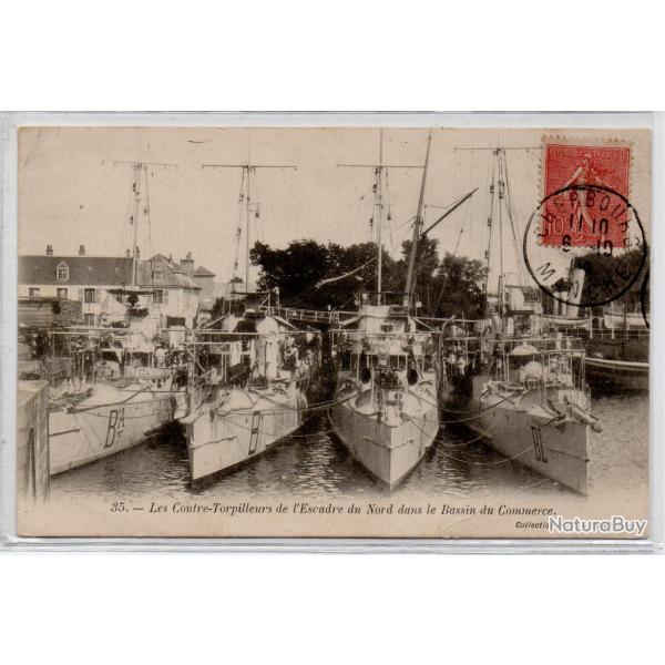 CPA -CHERBOURG Les Contre-Torpilleurs de l'Escadre du Nord dans le Bassin de commerce - N�1264