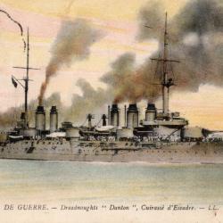 Carte Postale Navire de Guerre Dreadnoughts Danton Cuirass&eacute; d'Escadre - N&deg;7442