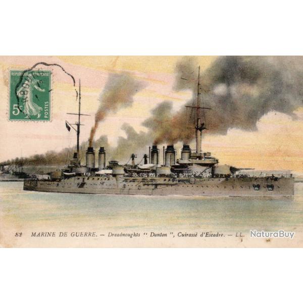 Carte Postale Navire de Guerre Dreadnoughts Danton Cuirass� d'Escadre - N�7442