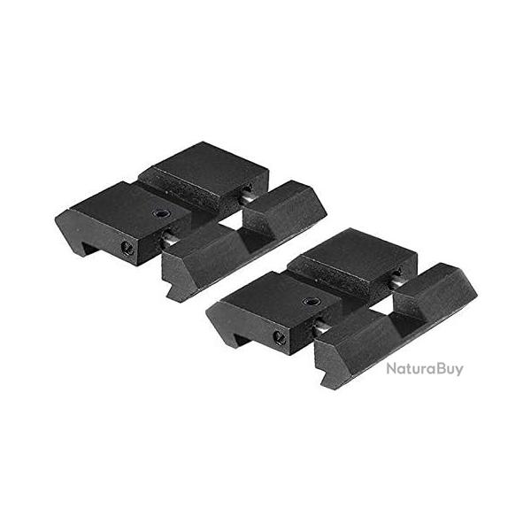 2 Pcs/Lot Queue d'aronde Militaire � tisserand Picatinny 11mm � 22mm Adaptateur en Aluminium