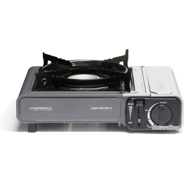 Camp Bistro 3 R�chaud � Gaz 1 Feu 2200W Puissance + Mallette pour Transport Facile