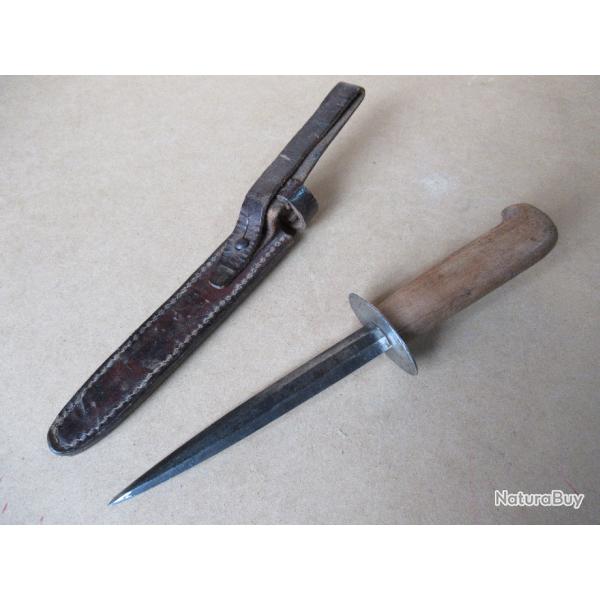 COUTEAU / POIGNARD de tranch�e COUTROT n�6 avec son �tui Guerre 1914-1918 fourreau R.J