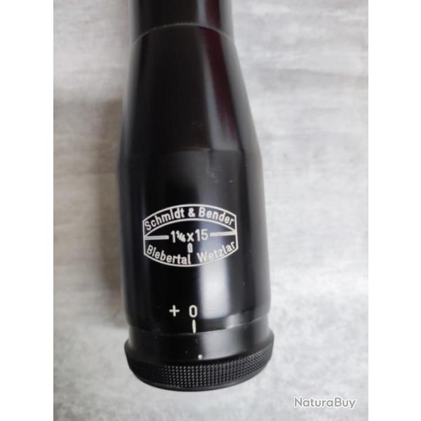 lunette SCHMIDT & BENDER - 1 1/4 x 15 - rail 70�