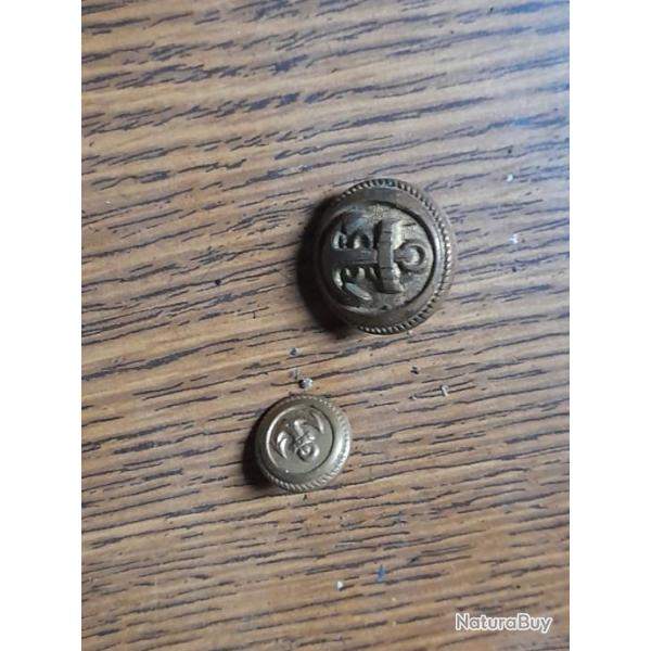 Boutons armee francaise 1870,1871,  ww1 , ww2 , us , troupe de marine , arm�e anglaise , royale navy