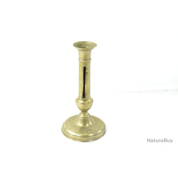 Ancien bougeoir en laiton 19e Si�cle, id�al reconstitution Premier / Second Empire, WW1 1914 1918