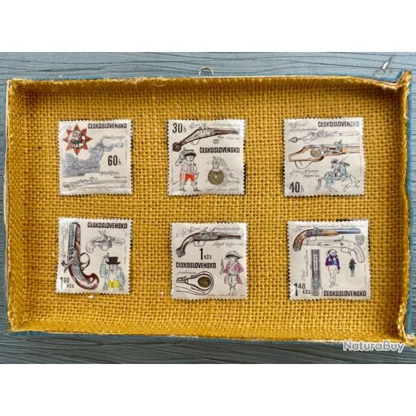 Lot de 6 timbres � Armes anciennes � de Tch�coslovaquie