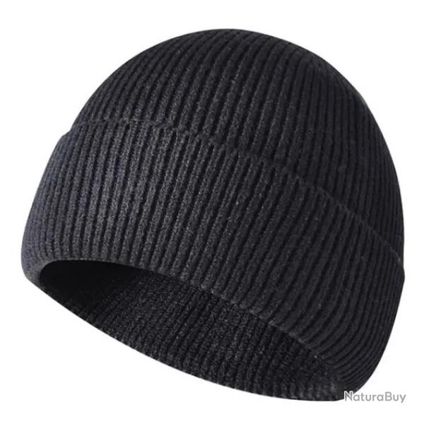 Bonnet Hiver Tricot� Unisexe Doux, �lastique et Respirant Noir Classique, Taille Unique 54 � 58 cm
