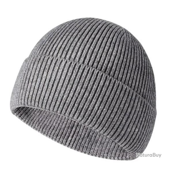 Bonnet Hiver Tricot� Unisexe Doux, �lastique et Respirant Gris Classique, Taille Unique 54 � 58 cm