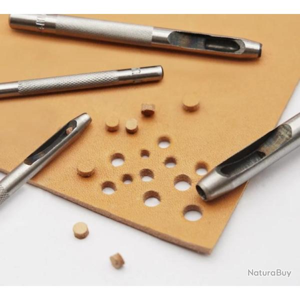 Lot de 6 poin�ons en acier pour ceintures en cuir - LIVRAISON GRATUITE