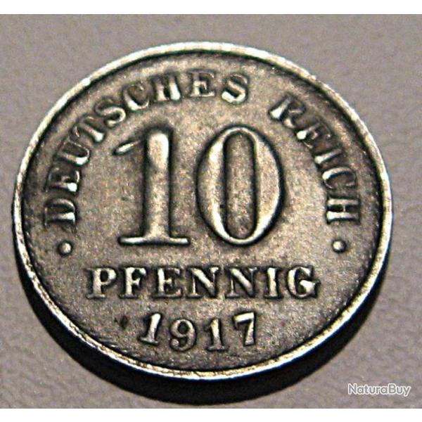 Allemagne piece de monnaie  10 pfenning 1917 & 1918  ttb