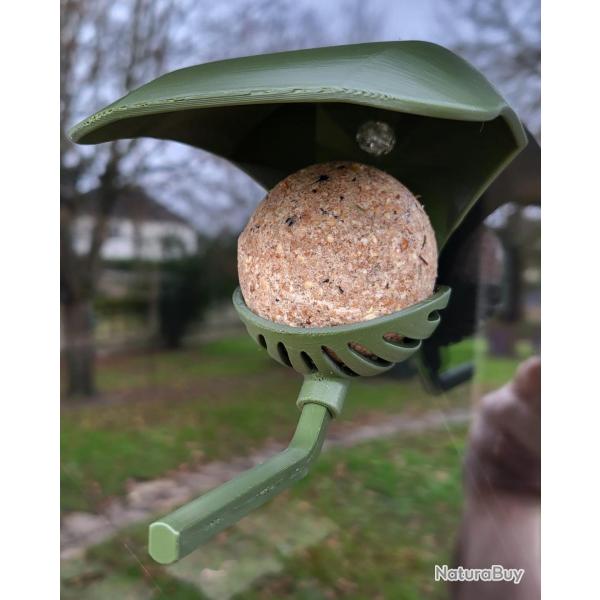Lot de 3 Supports Boule de Graines Oiseaux Sauvage A�ris Vert Olive, A ventouse