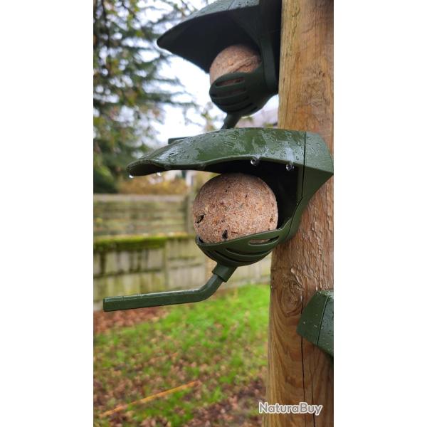 Lot de 3 Supports Boule de Graines Oiseaux Sauvage A�ris Gris Anthracite, A ventouse