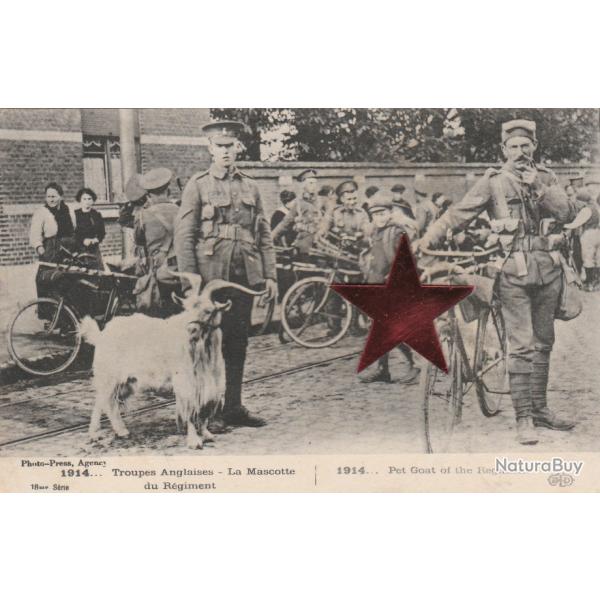 CPA -  Troupes Anglaises La Mascotte du R�giment ( Bouc - Soldats cyclistes ) N�511