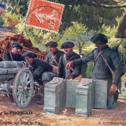 CPA - GUERRE CANON DE 65 DE MONTAGNE DES ALPINS- N&deg;7606