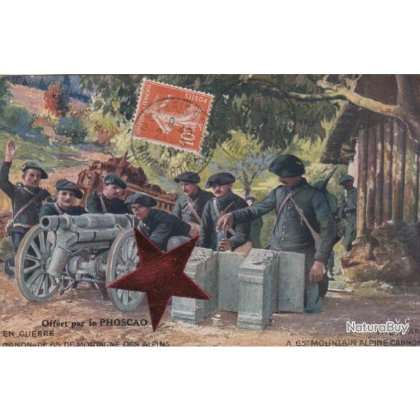 CPA - GUERRE CANON DE 65 DE MONTAGNE DES ALPINS- N�638