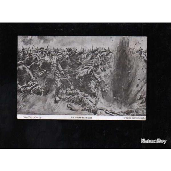 la trou�e en masse d'apr�s l'illustration , invasion allemande 1914 cpa