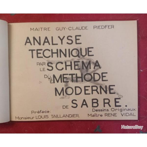Rare Analyse technique par le schema d'une mthode moderne de sabre par GUY PIEFER 1959
