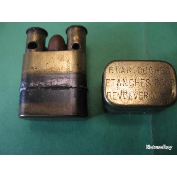 Boite �tanche laiton de 8mm mod  1892 reglementaire avec ses cartouches  neutralis�es En D