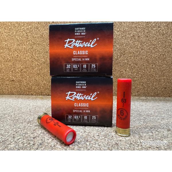 2 boites 50 cartouches de ROTTWEIL 14mm N�4