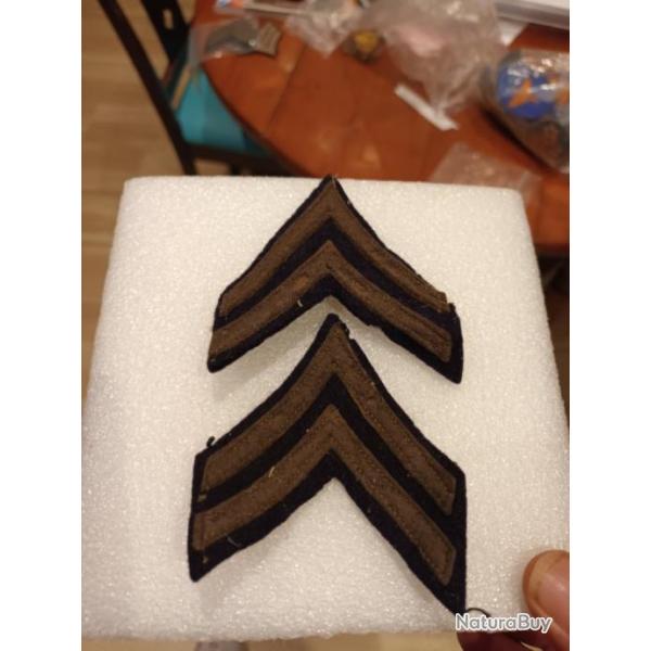 Paire de Grade arm�e us CAPORAL FEUTRE  ww2 original