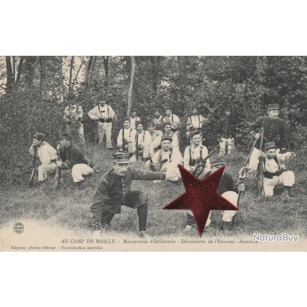 CPA - AU CAMP de MAILLY Manoeuvres Infanterie D�couverte ENNEMI ATTENTION! N�890