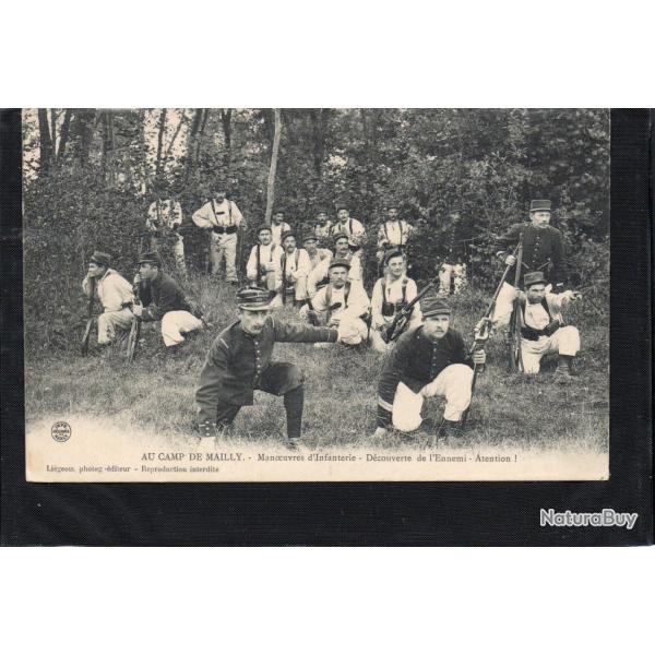 CPA - AU CAMP de MAILLY Manoeuvres Infanterie D�couverte ENNEMI ATTENTION! N�7461