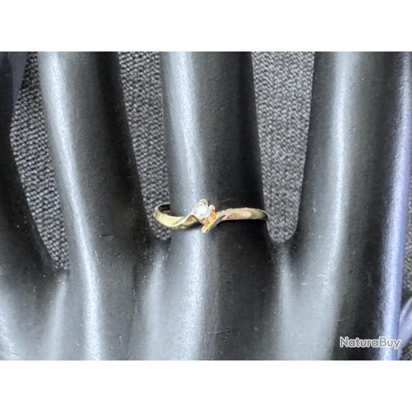 Fine bague en or massif 18 carats - taille 54