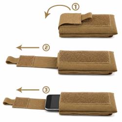 Poche Smartphone Pull-Tab Bulldog Tactical Gear - Coyote / L (18 &times; 9 cm)