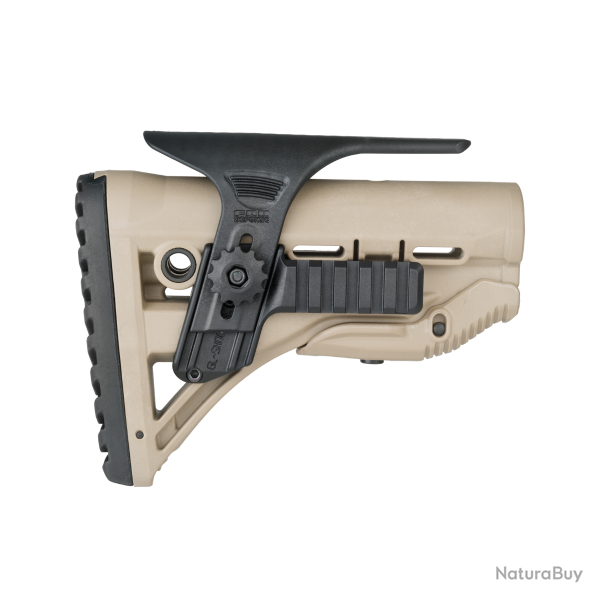 Appui-joue FAB Defense GSPCP avec rails Picatinny pour crosse GL-SHOCK - Noir