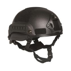 Casque d'entra&icirc;nement Mil-Tec MICH 2002 + Rails - Noir / Taille unique