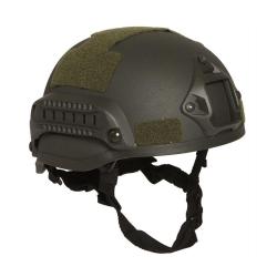 Casque d'entra&icirc;nement Mil-Tec MICH 2002 + Rails - Vert Olive / Taille unique