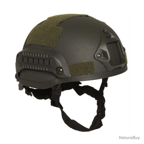 Casque d'entra�nement Mil-Tec MICH 2002 + Rails - Vert Olive / Taille unique