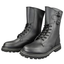 Chaussures de combat Mil-Tec BMJA65 en cuir avec 2 boucles et 6 oeillets - Noir / 42 EU / 8 UK