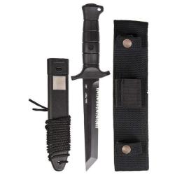 Couteau &agrave; lame fixe Mil-Tec KM 2000 - Noir